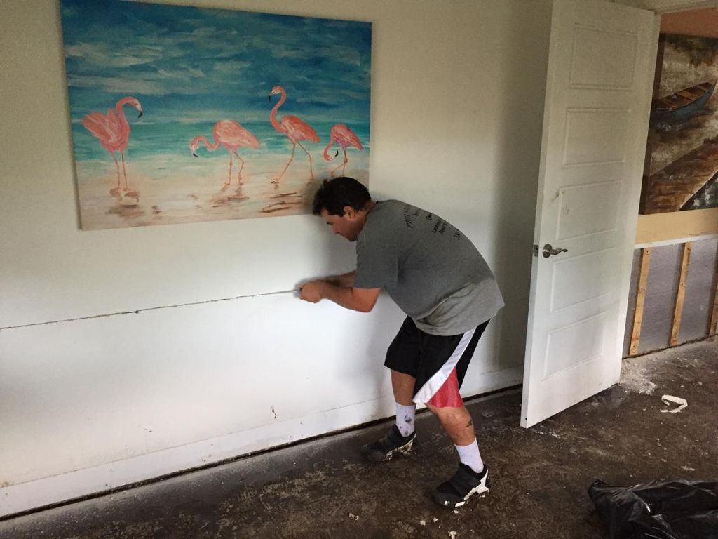 Flood damage. Removed drywall.