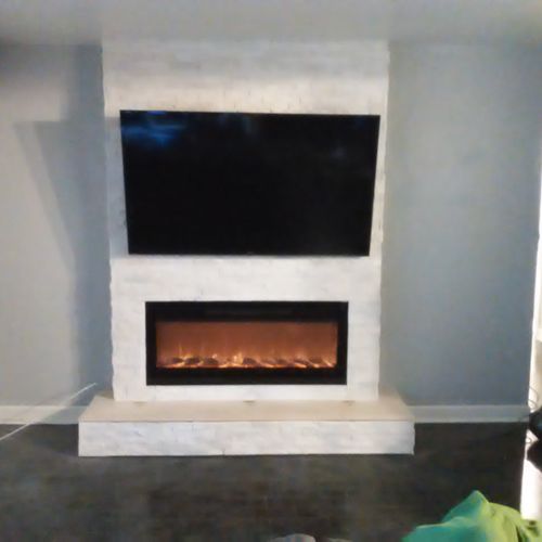 Custom Electric Fireplace with mounted TV