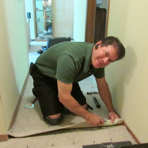 Mike is certified to do carpet repairs and re-stre