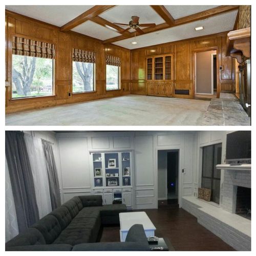 This client wanted to transform her living room, a