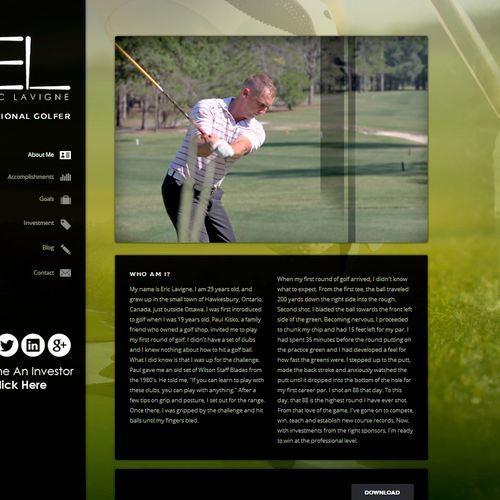 Eric Lavigne Pro Golfer Website