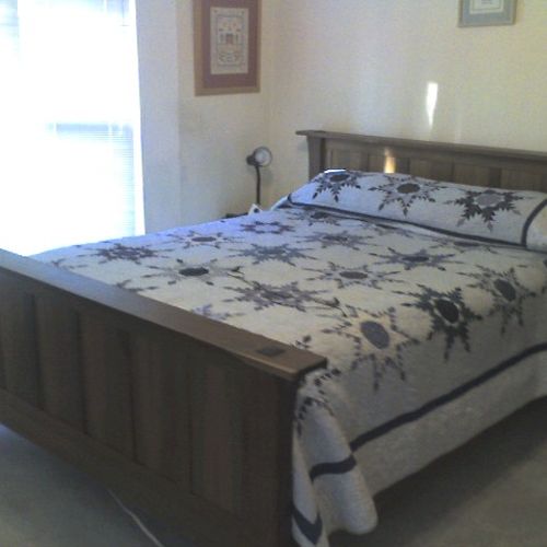 Mission style paneled bed