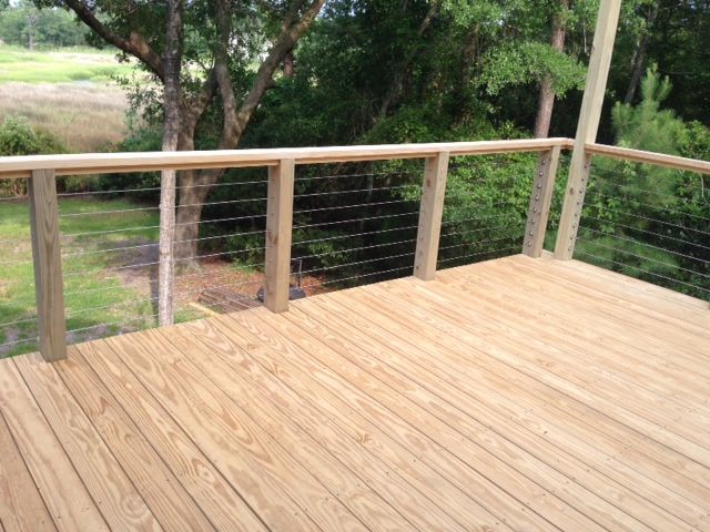 We installed new cable railings and kiln dried pre