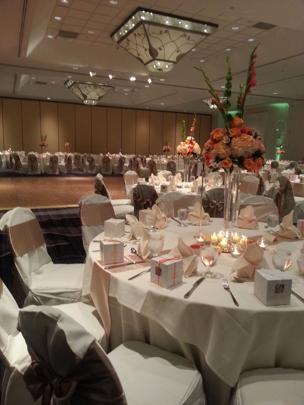 Tall Centerpiece (coral and orange primary colors 
