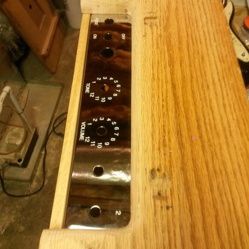 Guitar cabinet routed for chassis (Client supplied