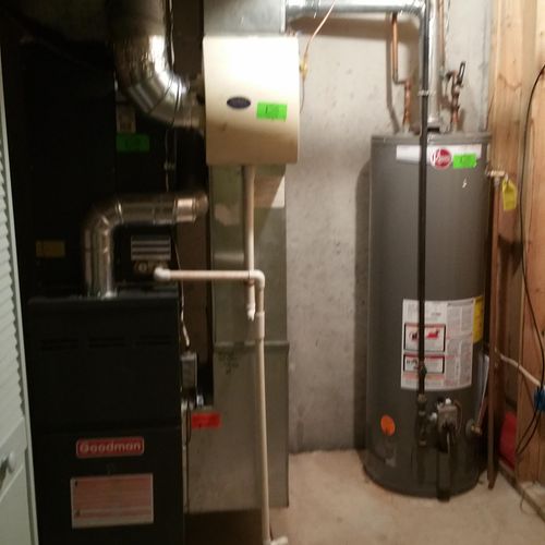 air conditioning and waterheaters installed togeth