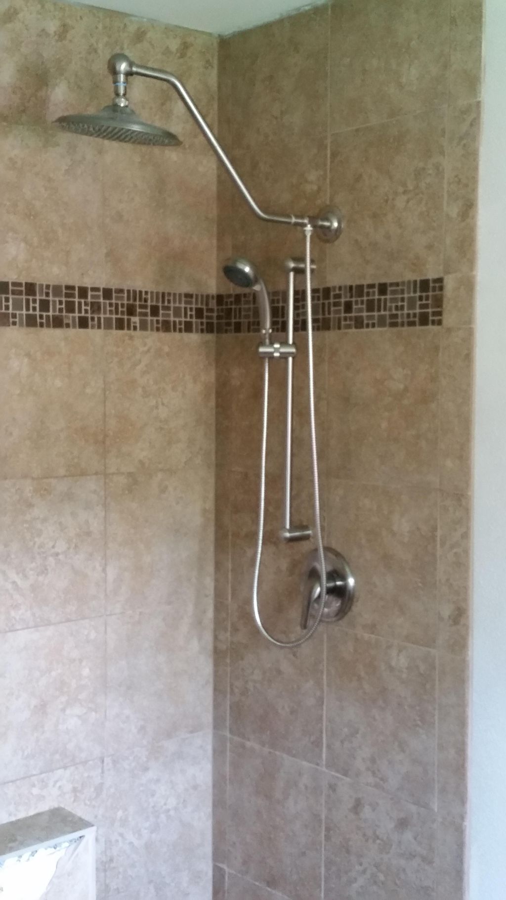 Custom built tile shower