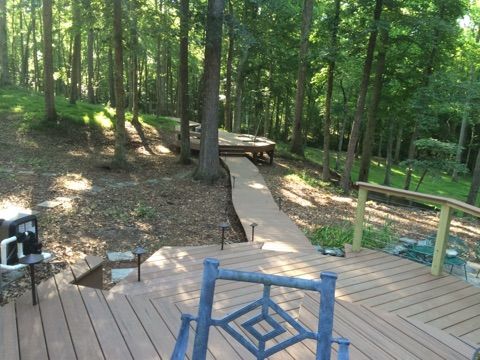 Same deck extended out to a separate deck with sit