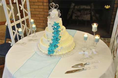 Cake table at wedding.