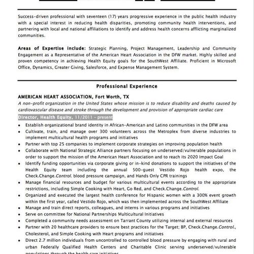 After: Senior Resume (pg. 1)