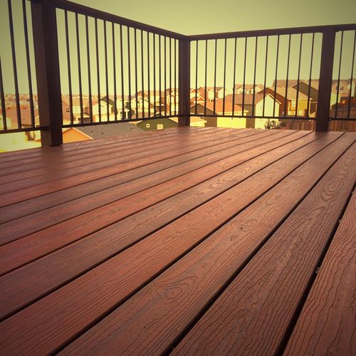 Composite deck systems with metal railing. Is a gr