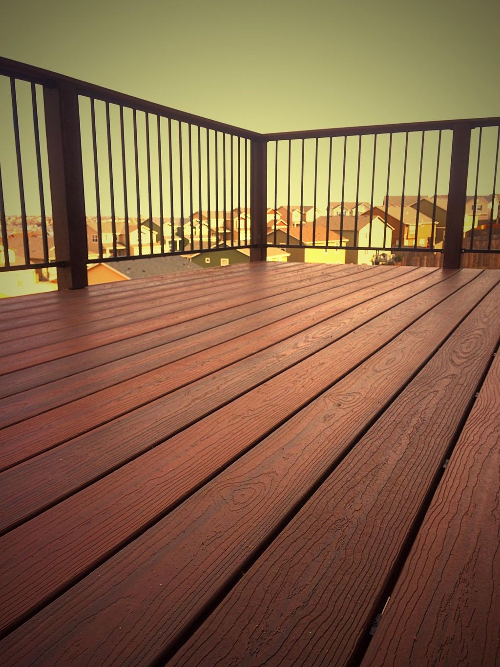 Composite deck systems with metal railing. Is a gr