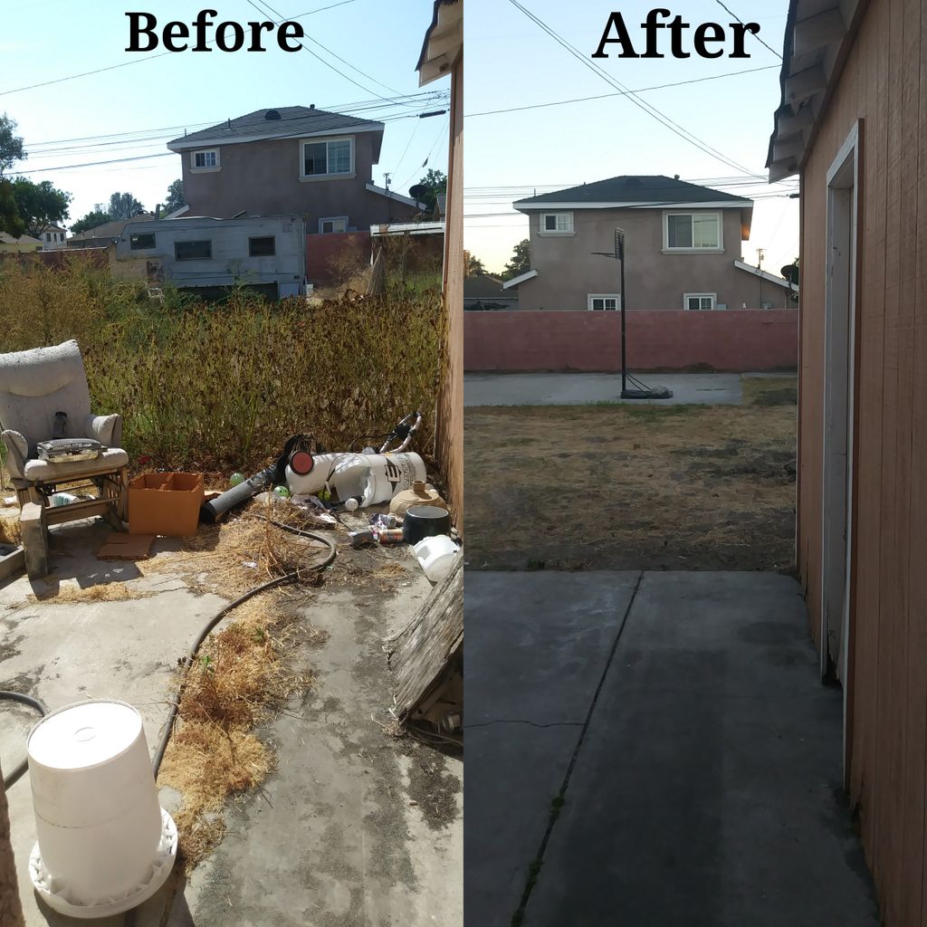 Before and after clear-out and clean-up