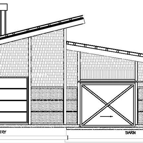 Exterior Elevation for proposed Yoga Barn