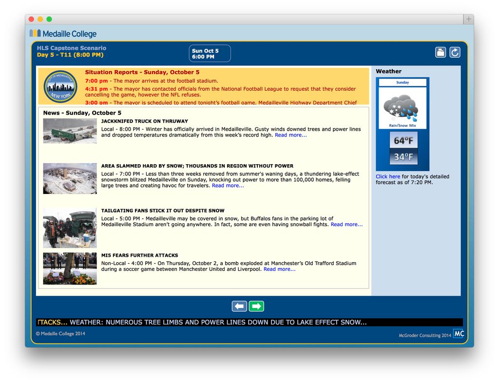 A web-based scenario was developed  for the Homela