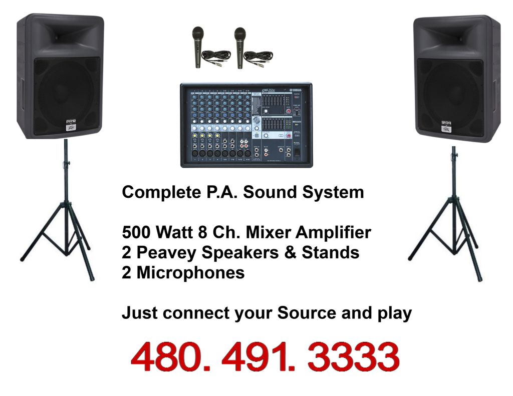 P.A. Sound Systems for Rent