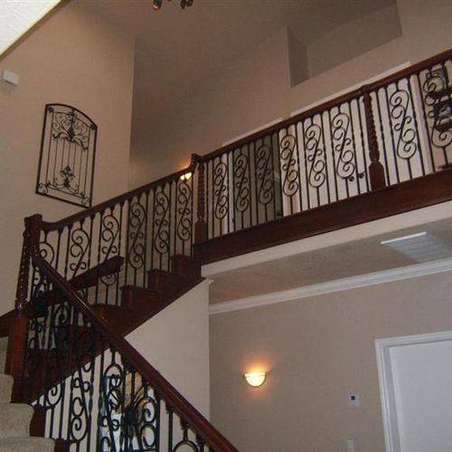 Custom Cherry and Iron Staircase Project, Spring V
