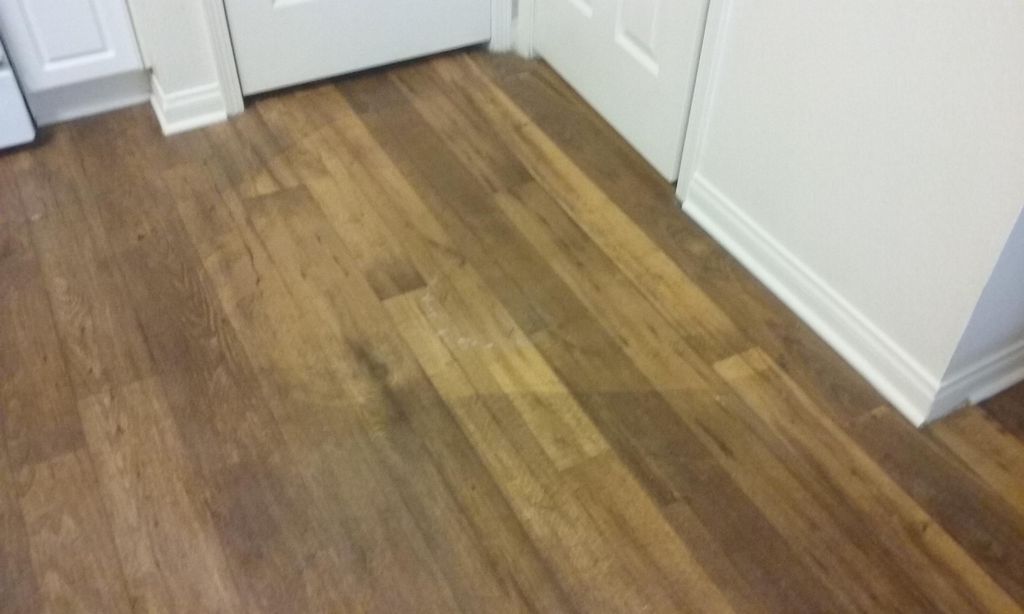 This is a vinyl floor.  You can see the area that 