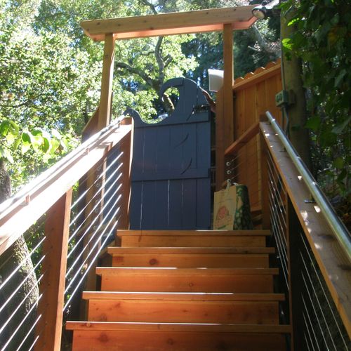 Redwood fences of all styles, stairs, railing, and