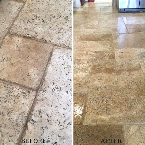 Steam Clean Tile Before/After