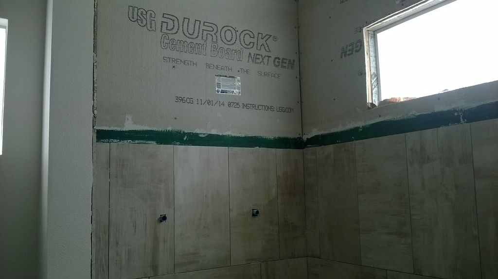Shower with new durra rock cement board replacing 