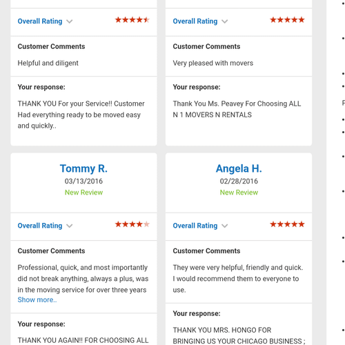 Here are a few customer ratings from additional si