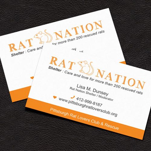 Creation of logo and business cards for Rat-Nation