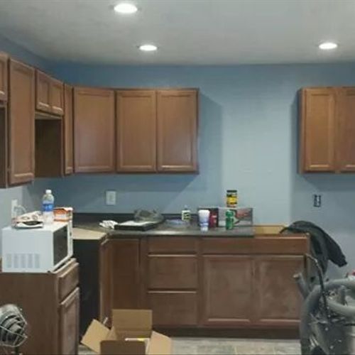 Cabinets and tile