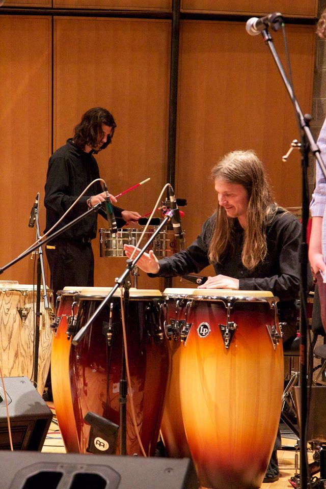 Mike playing Congas for his recital at UC Denver