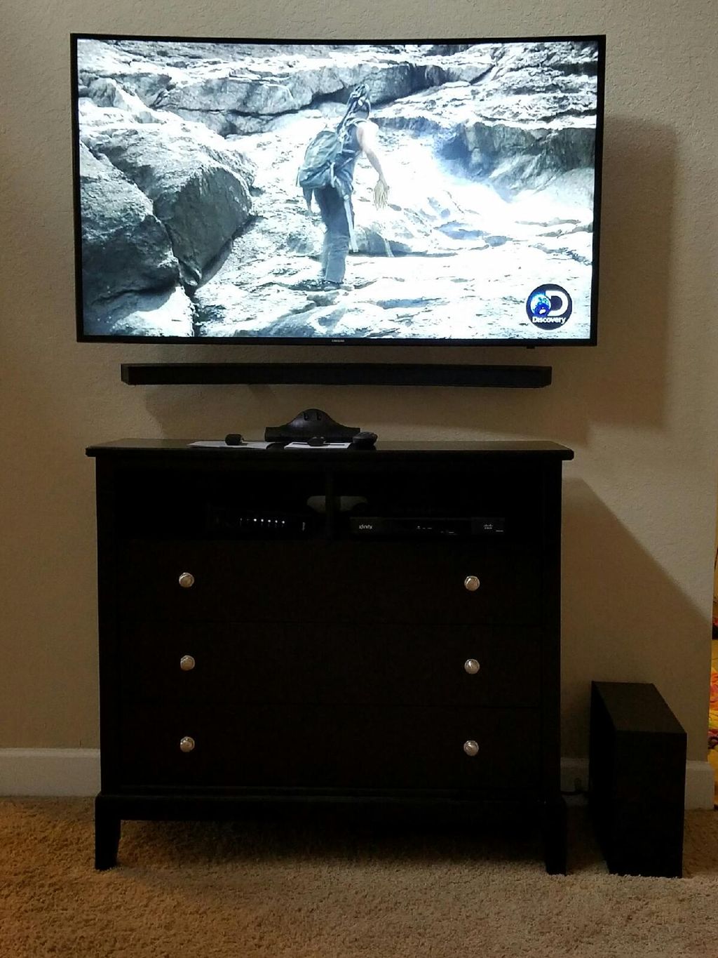 TV with Sound Bar installation