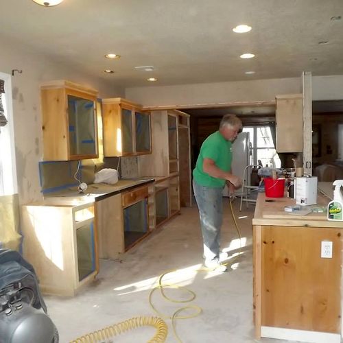 total kitchen remodel, knock down walls, moved cab