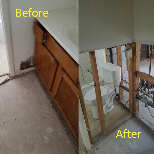 Demo of Bathroom Before and After