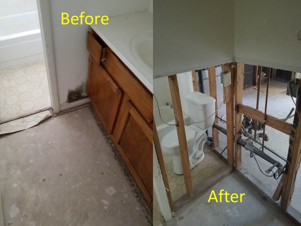 Demo of Bathroom Before and After