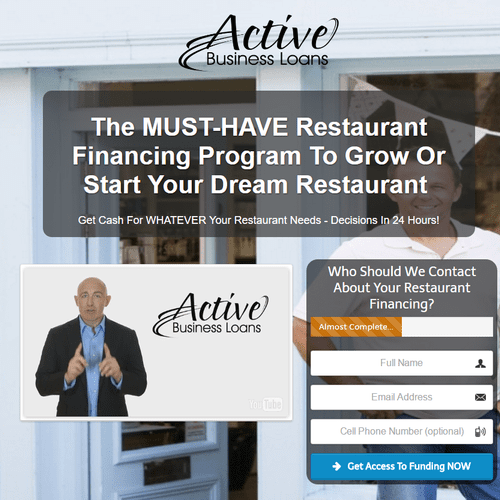 Opt-in page for restaurant campaign with custom vi