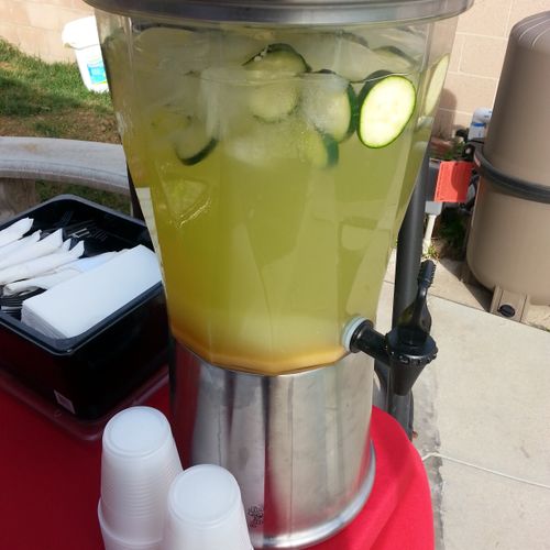 This is our cucumber water made with the freshest 