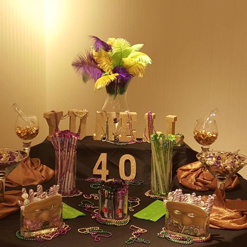 Mardi Gra Themed 40th Birthday Party