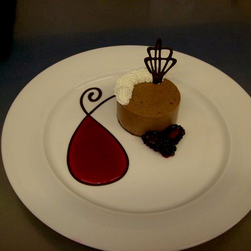 Chocolate Moose with a Raspberry Coulis