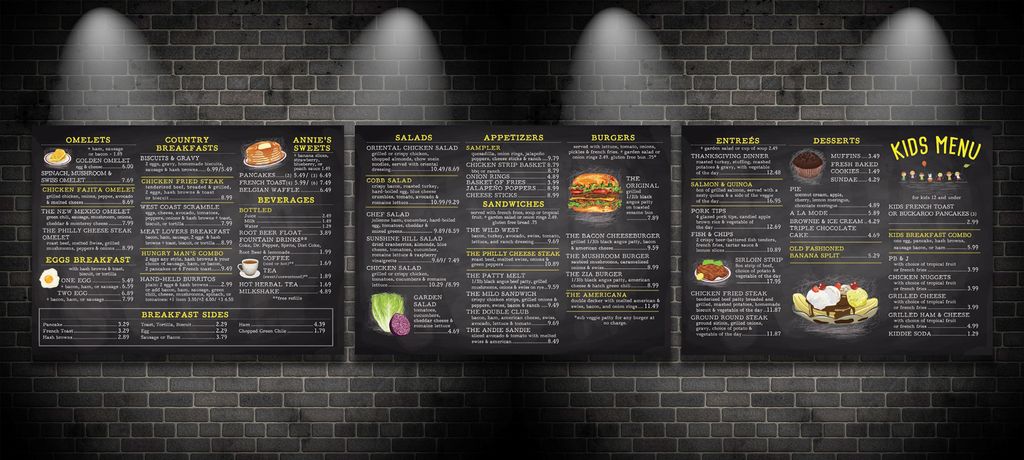 Restaurant menu boards