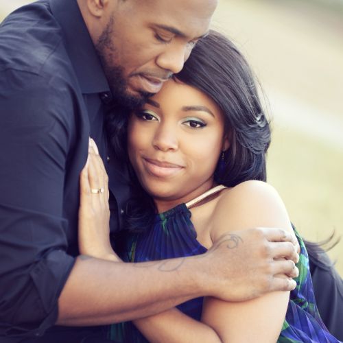 Gorgeous couple posing for an engagement session a