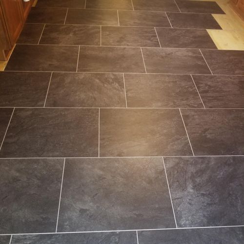 18 vinyl tile with grout inserts 