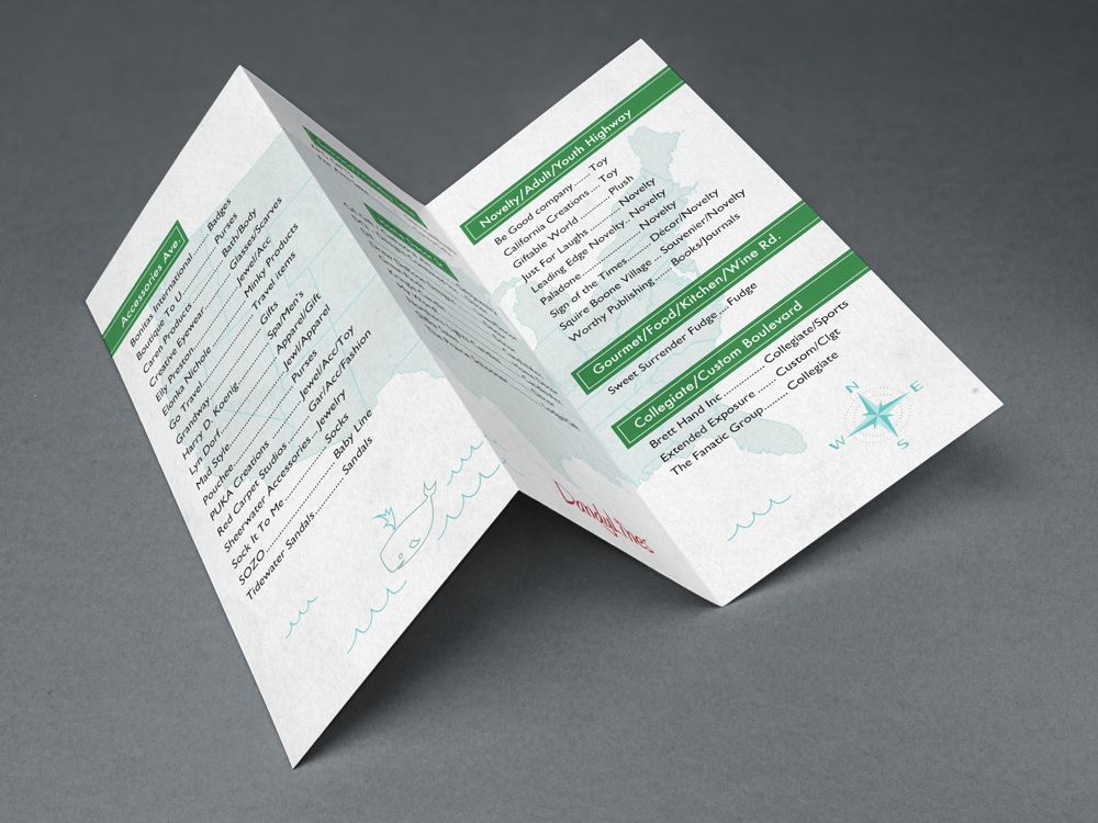 Printed brochure design for a specialty gifts show