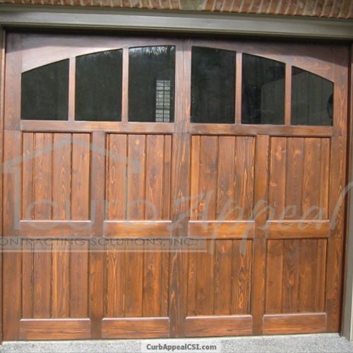 Custom built wood garage doors.