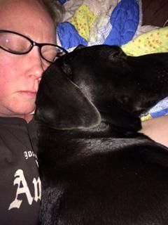 one word - SPOILED
Zoey, our lab mix rescue sleepi