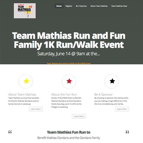 Website for a local charity run.
http://teammathia
