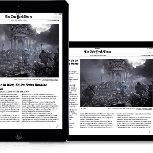 New York Times iPad App
Newspapers have been battl
