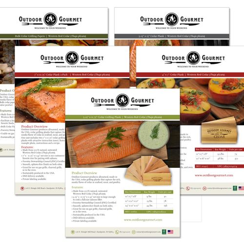 Sales sheet series for Outdoor Gourmet New York