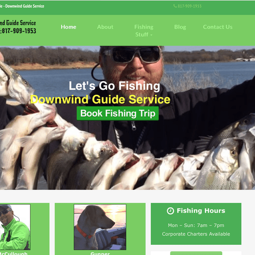 Fishing guide client - Wordpress based website. Mo