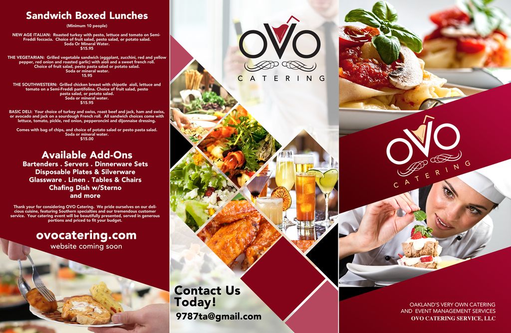 Trifold Brochure (catering company)
