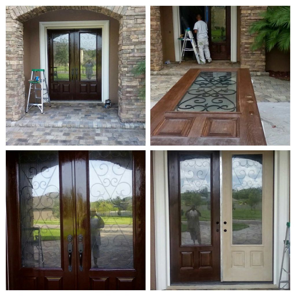 exterior door stripped down and refinished 