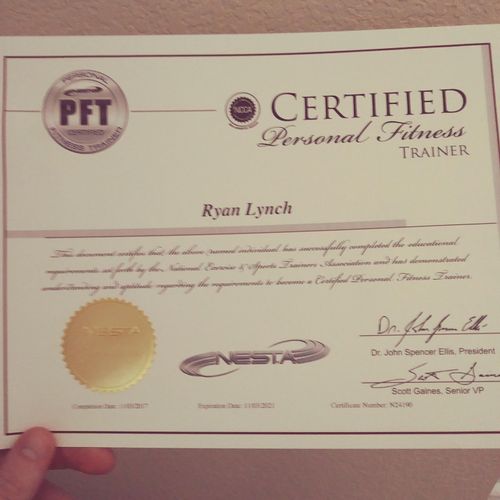 My 4 year NESTA PFT Certification